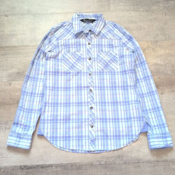 EUC Under Armour ColoGear Blue/White Plaid Fishing Shirt Size SM - Picture 1 of 8